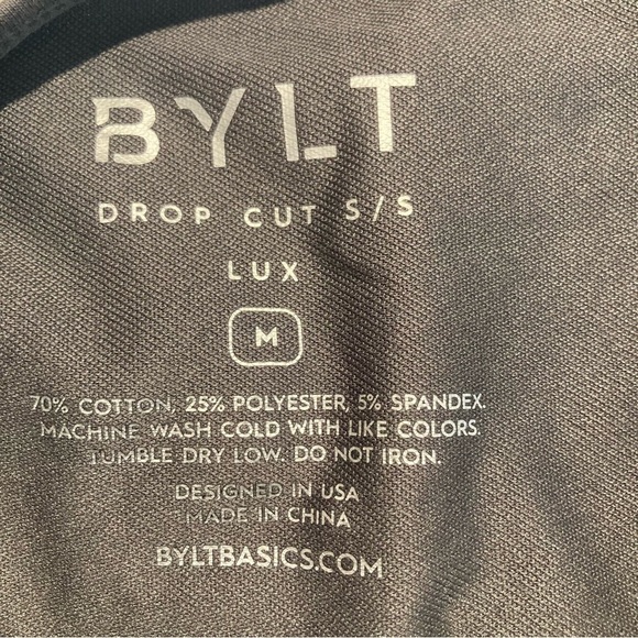 BYLT Sz M  Drop Cut S/S Polka Dot Super Soft Short Sleeve T-shirt Tee - Picture 8 of 9